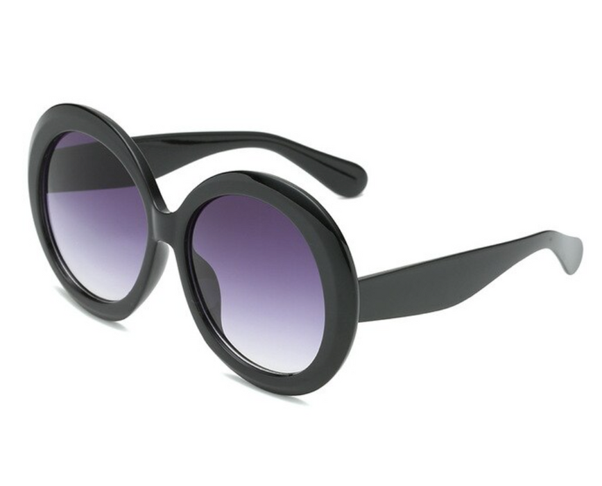 Women's Oversized Round 'Wonka' Plastic Sunglasses