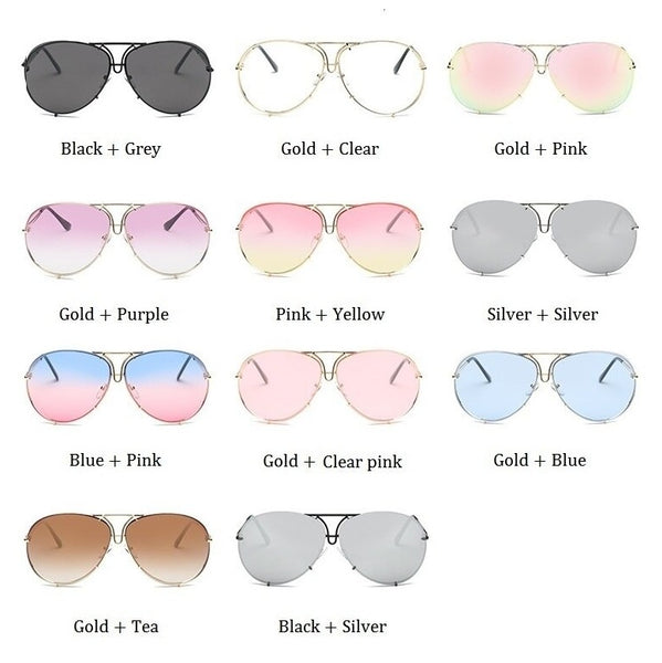 Women's Oversized Transparent Glasses  'Simple Paradis'  Metal Sunglasses