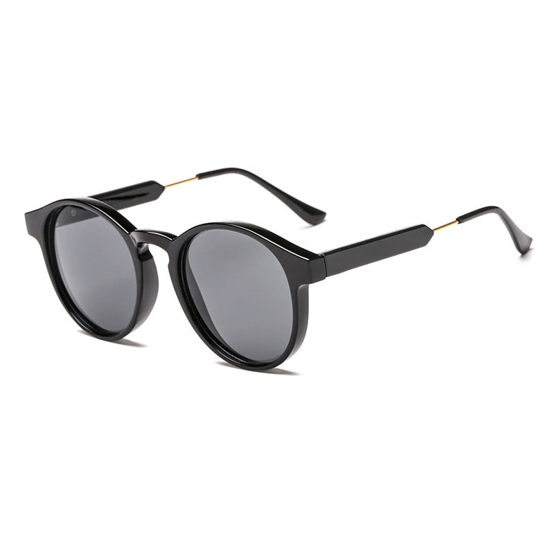 Men's Retro Round 'Hunch Back' Plastic Sunglasses