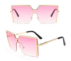 Women's Oversized Square 'Everyday Frame' Metal Sunglasses