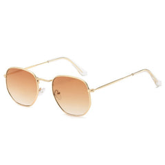 Women's  Vintage Square 'White Flower Girl' Metal  Sunglasses