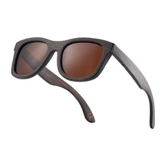 Men's Polarized Square 'Ski Mask' Bamboo Sunglasses