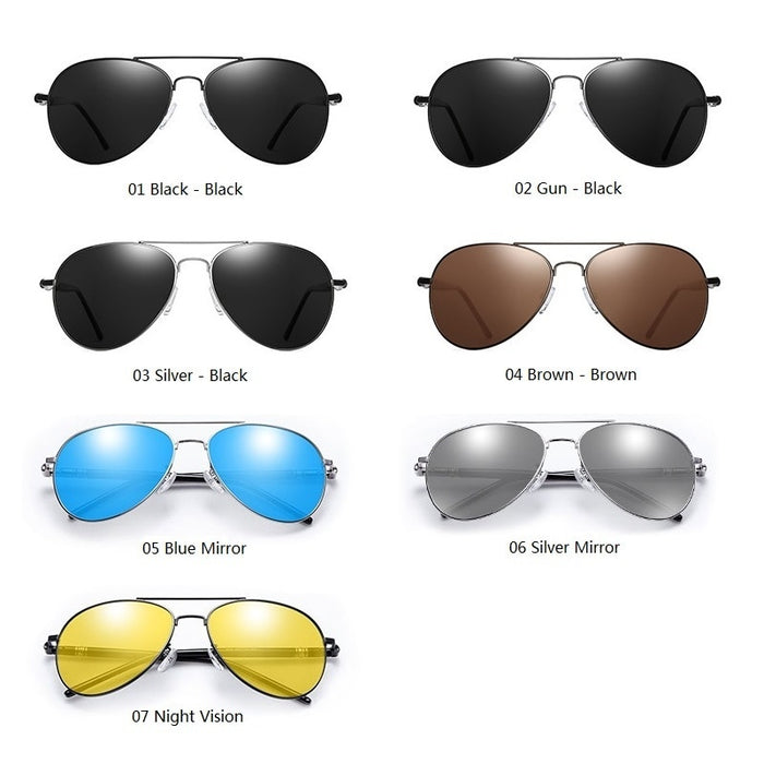 Men's Polarized Pilot 'Elija Castor' Metal Sunglasses