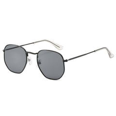 Women's  Vintage Square 'White Flower Girl' Metal  Sunglasses