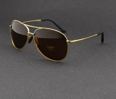 Men's Polarized  Pilot 'Brum Way' Metal Sunglasses