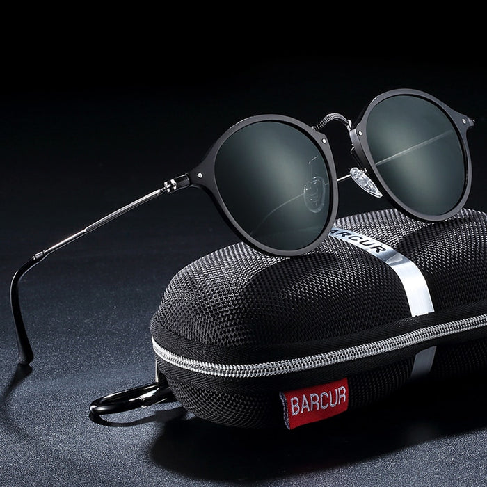 Men's Vintage Round 'Black Pearl' Metal Sunglasses