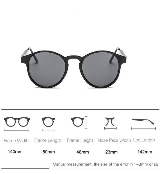 Men's Retro Round 'Hunch Back' Plastic Sunglasses