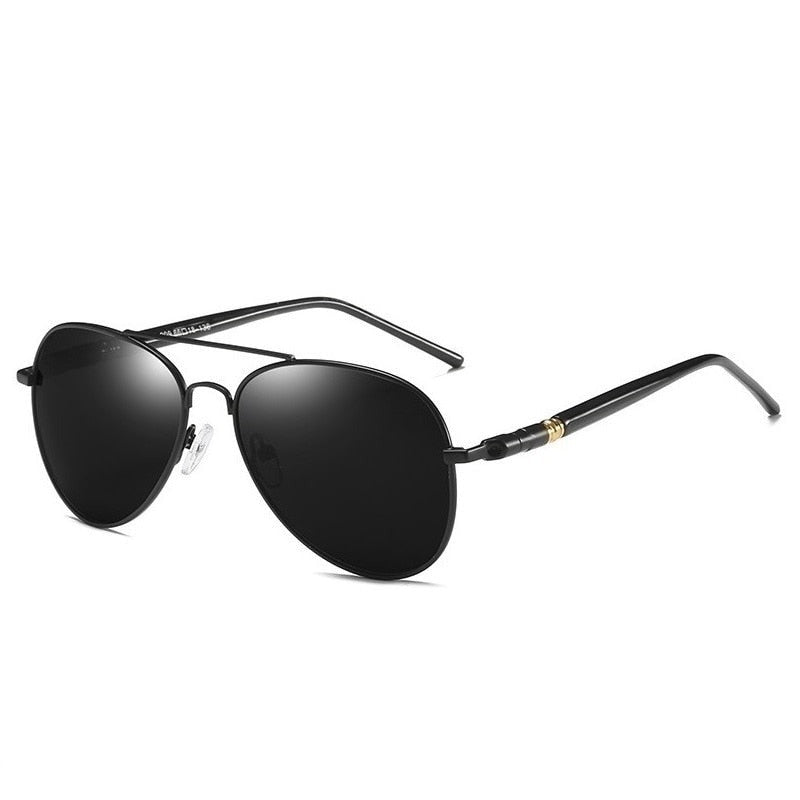 Men's Polarized Pilot 'Elija Castor' Metal Sunglasses