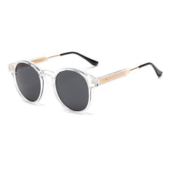 Men's Retro Round 'Die Hard' Metal Sunglasses