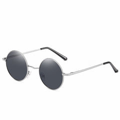 Men's Polarized Round 'Black Blaze' Metal Sunglasses