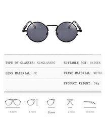 Men's Retro Round 'Little John' Metal Sunglasses