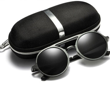 Men's Round Polarized 'Bugatti Mad' Metal Sunglasses