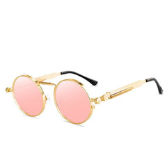 Men's Retro Round 'Little John' Metal Sunglasses