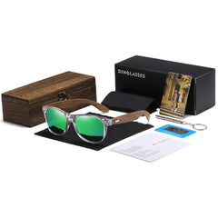 Women's Transparent Polarized 'Real Summer' Wooden Sunglasses