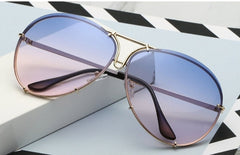 Women's Oversized Transparent Glasses  'Simple Paradis'  Metal Sunglasses