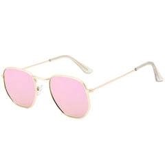 Women's  Vintage Square 'White Flower Girl' Metal  Sunglasses