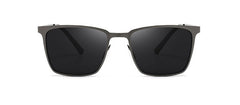 Men's Polarized Square 'Black Shadow' Metal Sunglasses