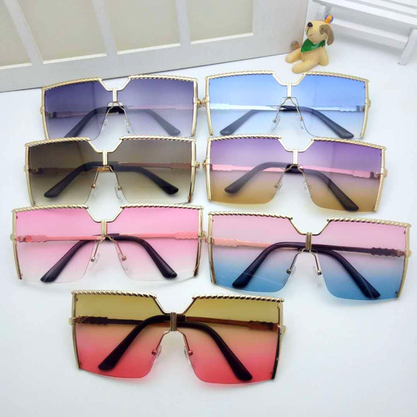 Women's Oversized Square 'Everyday Frame' Metal Sunglasses