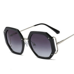 Women's Oversized Square 'Patty Betina' Metal Sunglasses