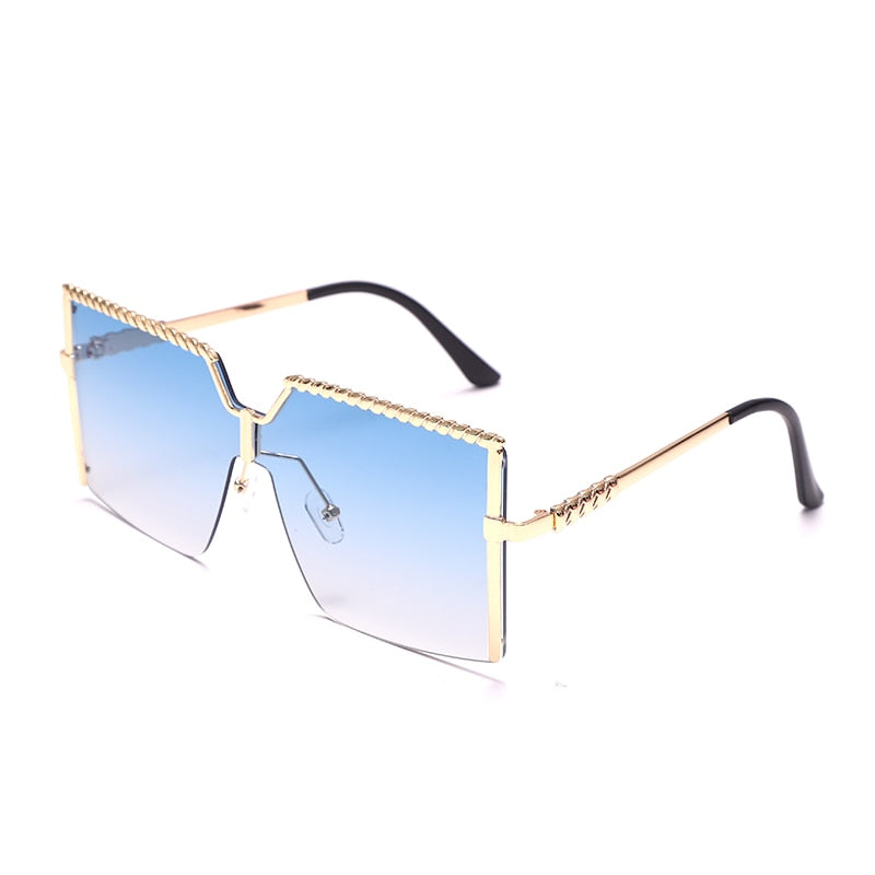 Women's Oversized Square 'Everyday Frame' Metal Sunglasses