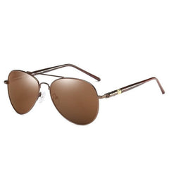 Men's Polarized Pilot 'Elija Castor' Metal Sunglasses