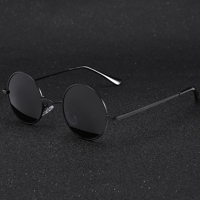 Men's Polarized Round 'Black Blaze' Metal Sunglasses