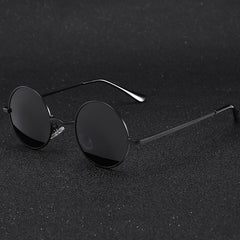 Men's Polarized Round 'Black Blaze' Metal Sunglasses