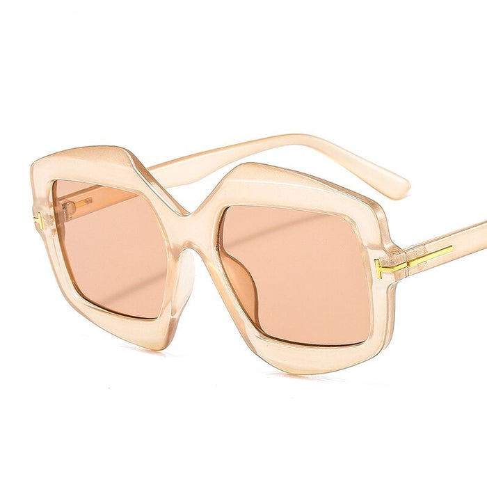 Women's Oversized Shield 'Ms. Peregrine'over Plastic Sunglasses