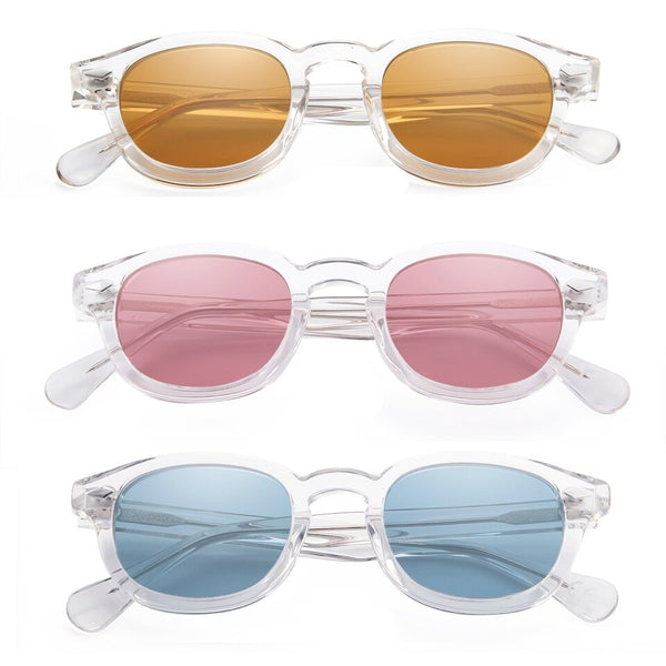 Men's Round Transparent 'The Wide' Plastic Sunglasses