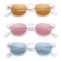 Men's Round Transparent 'The Wide' Plastic Sunglasses