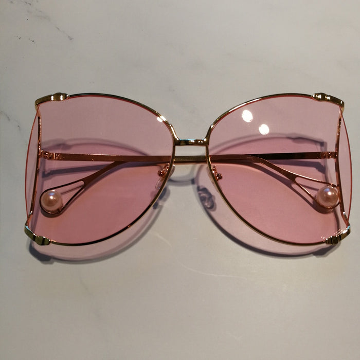 Women's Oversized 'Fine Peak' Metal Sunglasses