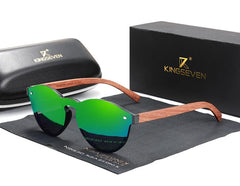 Men's Rimless 'Raja Summer' Wooden Sunglasses