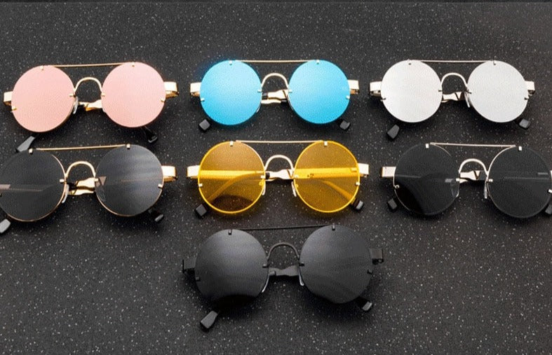 Men's Vintage Round 'Avalanche' Metal Sunglasses