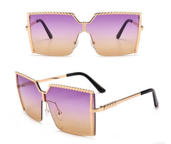 Women's Oversized Square 'Everyday Frame' Metal Sunglasses