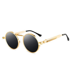 Men's Retro Round 'Little John' Metal Sunglasses