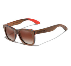 Men's Square Polarized 'St Bernard' Wooden Sunglasses