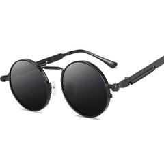 Men's Retro Round 'Little John' Metal Sunglasses