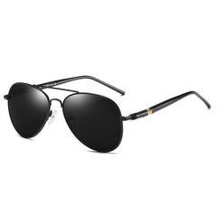 Men's Polarized Pilot 'Elija Castor' Metal Sunglasses