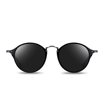 Men's Vintage Round 'Black Pearl' Metal Sunglasses