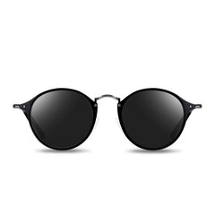 Men's Vintage Round 'Black Pearl' Metal Sunglasses