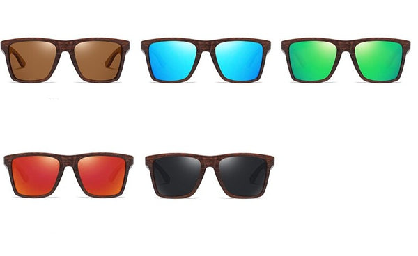 Men's Polarized Square 'Glares' Wooden Sunglasses