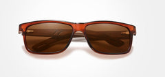 Men's Vintage Square 'Sun And Moon'  Wooden Sunglasses