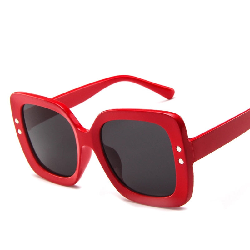 Women's Oversized Square 'Calm Down' Plastic Sunglasses