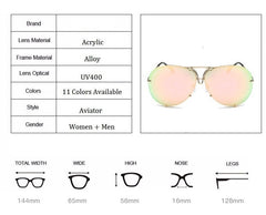 Women's Oversized Transparent Glasses  'Simple Paradis'  Metal Sunglasses