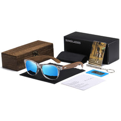 Women's Transparent Polarized 'Real Summer' Wooden Sunglasses