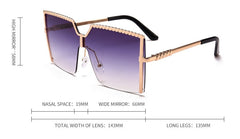 Women's Oversized Square 'Everyday Frame' Metal Sunglasses