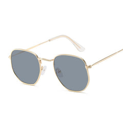 Women's  Vintage Square 'White Flower Girl' Metal  Sunglasses