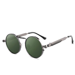 Men's Retro Round 'Little John' Metal Sunglasses