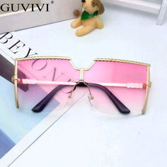 Women's Oversized Square 'Everyday Frame' Metal Sunglasses