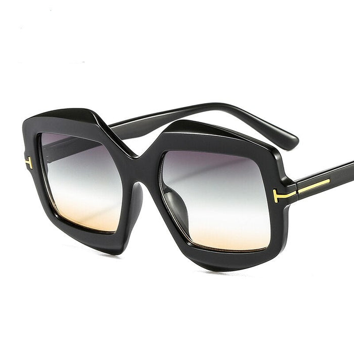 Women's Oversized Shield 'Ms. Peregrine'over Plastic Sunglasses
